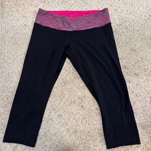 lululemon athletica | reversible yoga pant pink low rise capri 12 legging